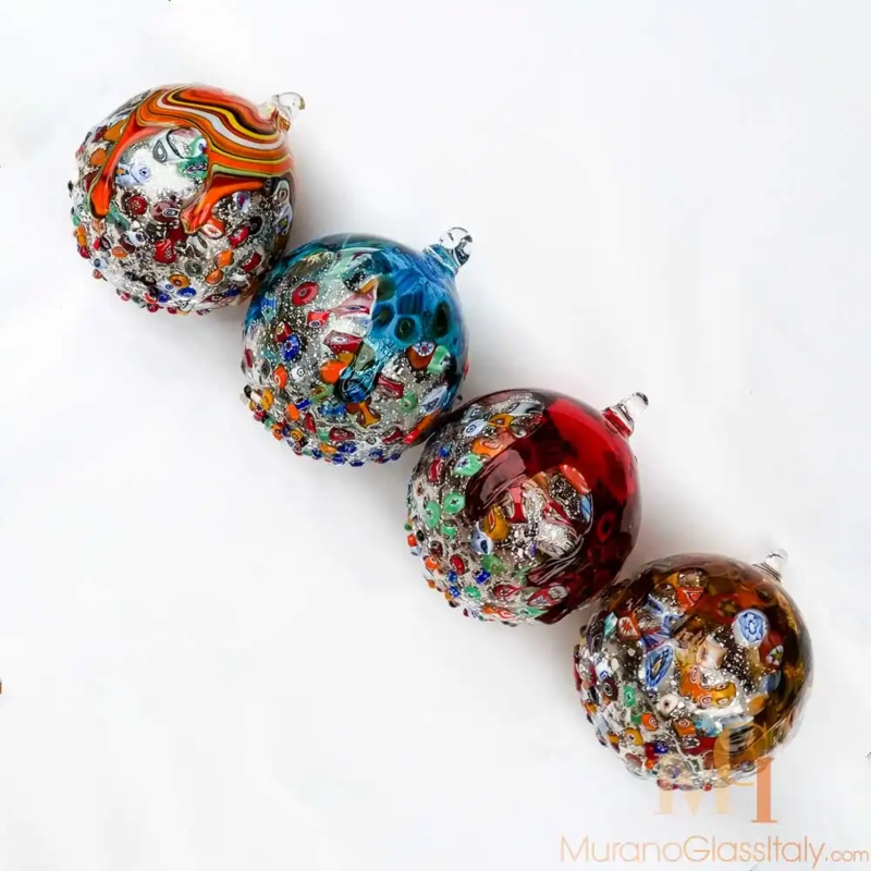 Christmas Ornament Gold Leaf Inclusions Hand Blown Glass Artisanal