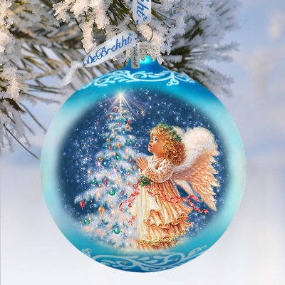 Christmas Ornament Interior Angel Figurine Frosted Glass