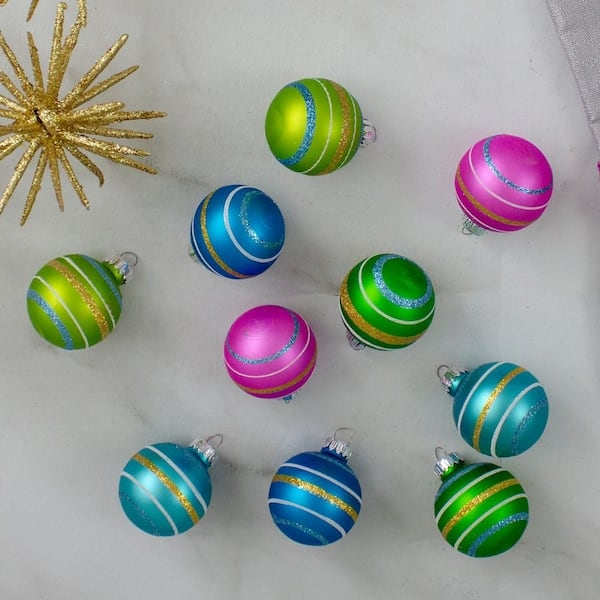 Christmas Ornament Jewel Toned Palette Matte Finish Glass Ball