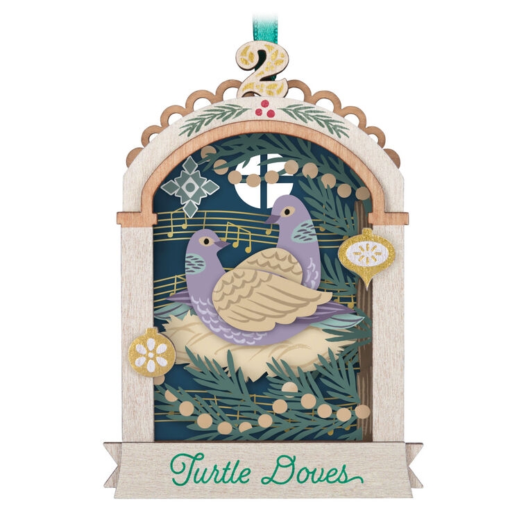 Christmas Ornament: Layered Papercraft, Turtle Dove Motif, Traditional Style