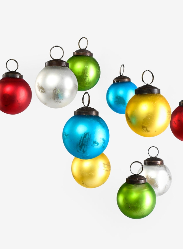 Christmas Ornament Matte Finish Muted Palette Glass Ball Set