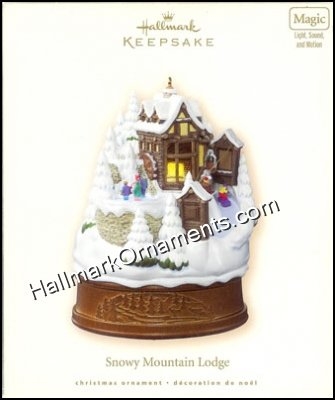 Christmas Ornament Miniature Lodge: Snow-Covered Roof, Lighted Windows