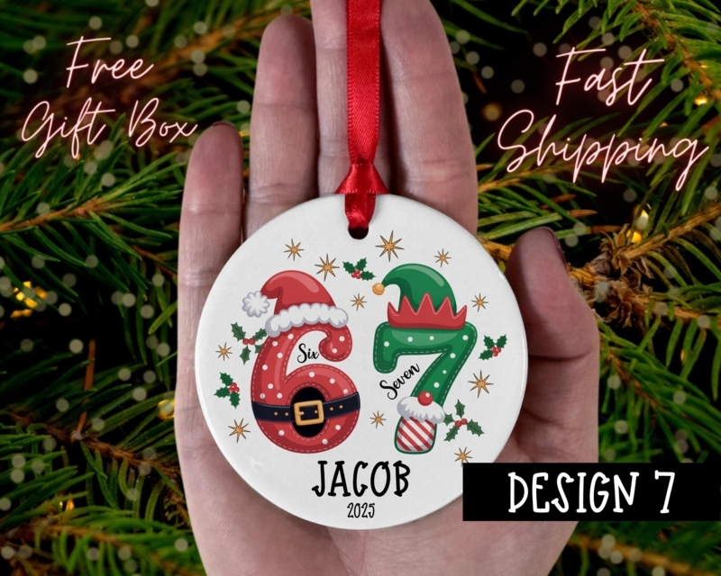 Christmas Ornament: Minimalist Typography, Matte White Dated 2024 Keepsake.