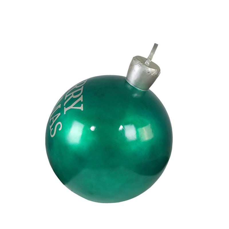 Christmas Ornament Oversized Glossy Green Merry Christmas Text