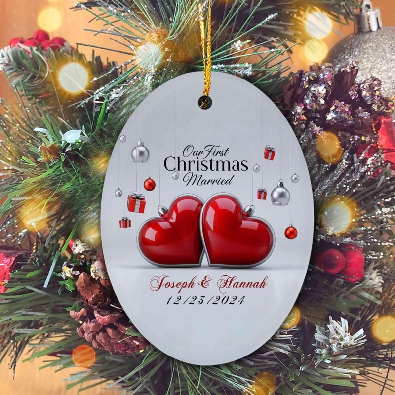 Christmas Ornament: Personalized Watercolor Graphic, Round Flat Silhouette