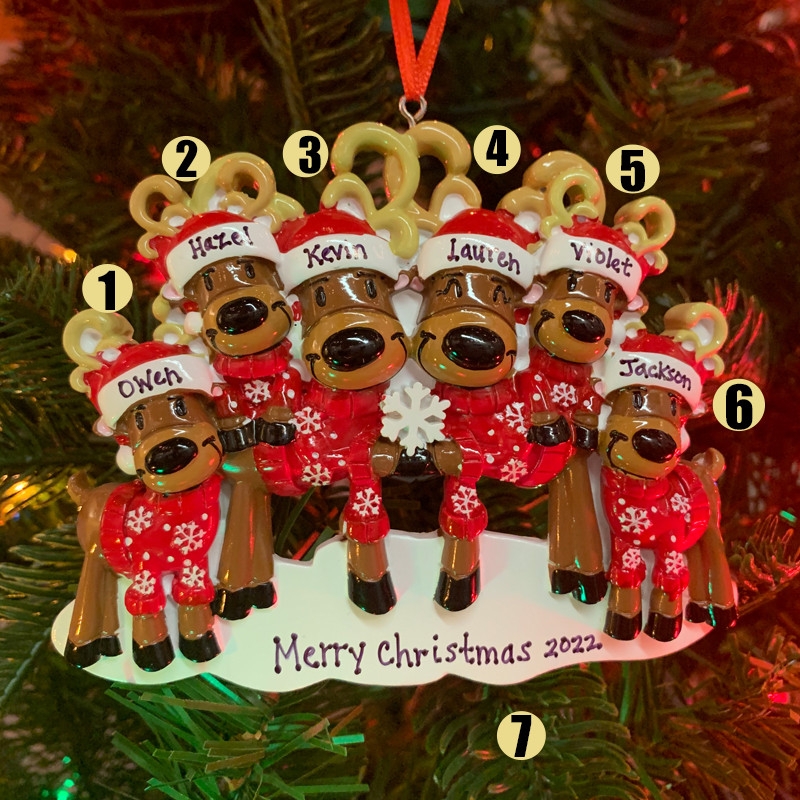 Christmas Ornament Resin Figurines Snowflake Pattern Festive Tree Decor