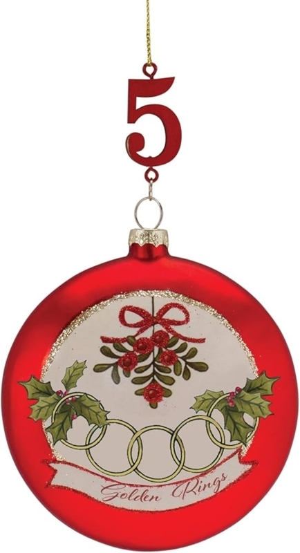 Christmas Ornament Set: Molded Detail, Numerical Markings, Traditional Style