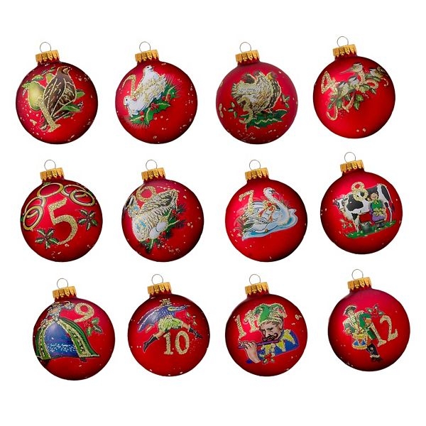 Christmas Ornament Set: Narrative Vignettes, Glossy Finish, Traditional