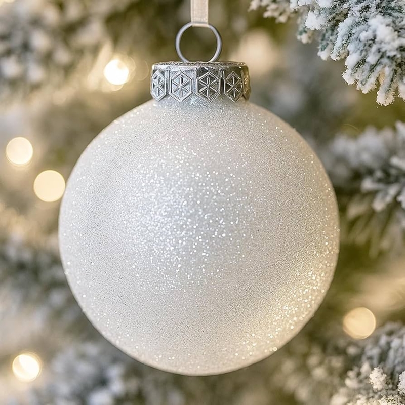 Christmas Ornament Set: Oversized Glitter Snowflakes for Winter Decor