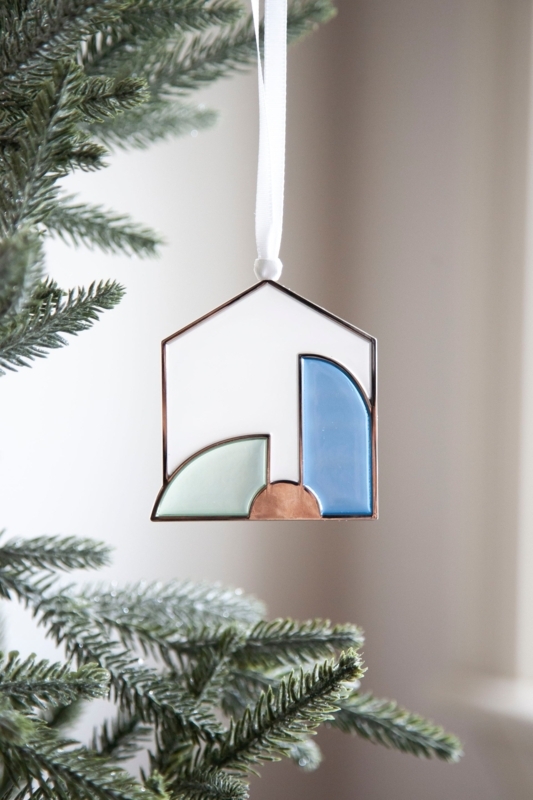 Christmas Ornament Stained Glass Technique Geometric Nativity