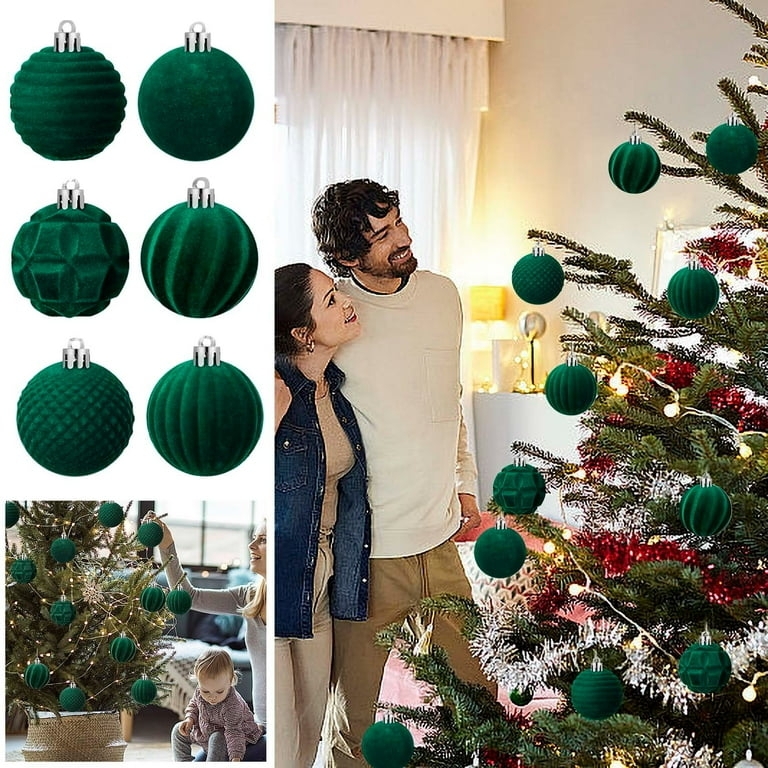 Christmas Ornament: Velvet Texture Ball, Small Shatterproof Size, Matte