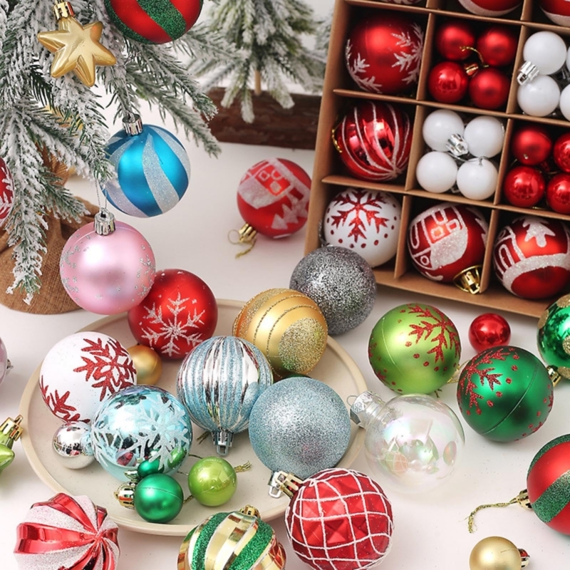 Christmas Ornaments Black Gold Palette Mixed Textures Glam Decor