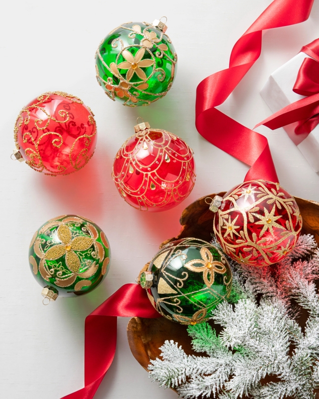 Christmas Ornaments: Jumbo Set with Varied Silhouettes and Mixed Finishes.