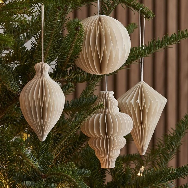 Christmas Ornaments Matte White Finish Star Silhouette Minimalist