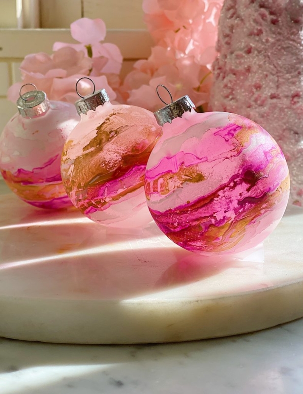 Christmas Ornaments Set: Velvet Texture and Ivory Baubles.
