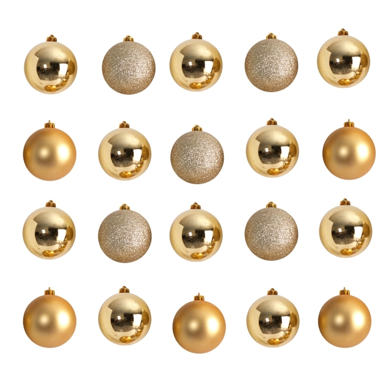 Christmas Ornaments: Shatterproof ball set, mixed glitter and matte finishes.