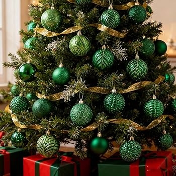 Christmas Ornaments: Shatterproof Jewel Toned Set with Mixed Finishes