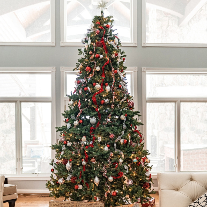 Christmas Tree 10' Forest Green Northern Pine Pre-Lit Warm Clear Lights