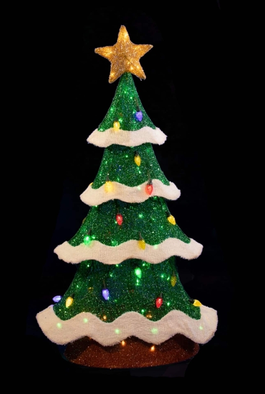 Christmas Tree 48 Inch Height Small Porch Decor Warm Lights