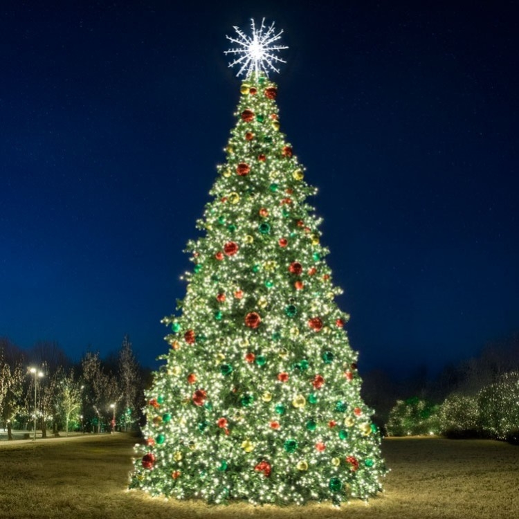 Christmas Tree 50 Foot Height Commercial Scale Illuminated Grand