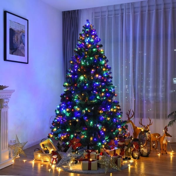 Christmas Tree: 7.5 Ft Pre-Lit Multicolor Artificial Evergreen, Traditional