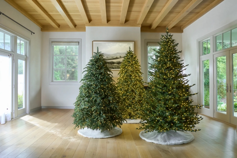 Christmas Tree Artificial Varieties Varying Foliage Density Realistic