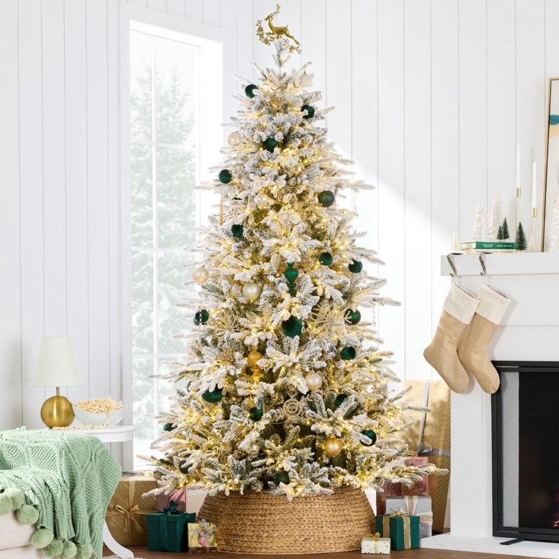 Christmas Tree Aspen Noble Fir 1500 Micro Leds Heavy Flocking Pre-Lit