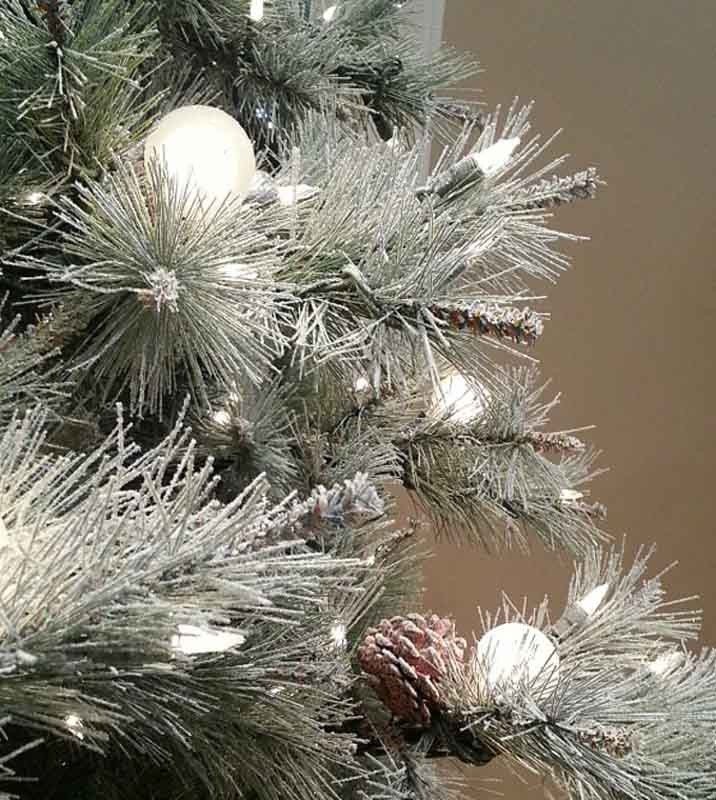 Christmas Tree Branch Flocked Pine Needles Integrated LEDs