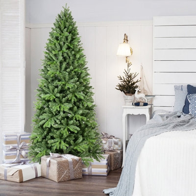 Christmas Tree Bushy Needle Texture Unlit Metal Stand Artificial Pine