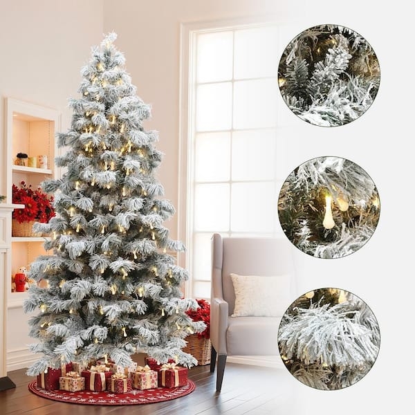 Christmas Tree Cedar Foliage Teardrop LEDs Drooping Silhouette