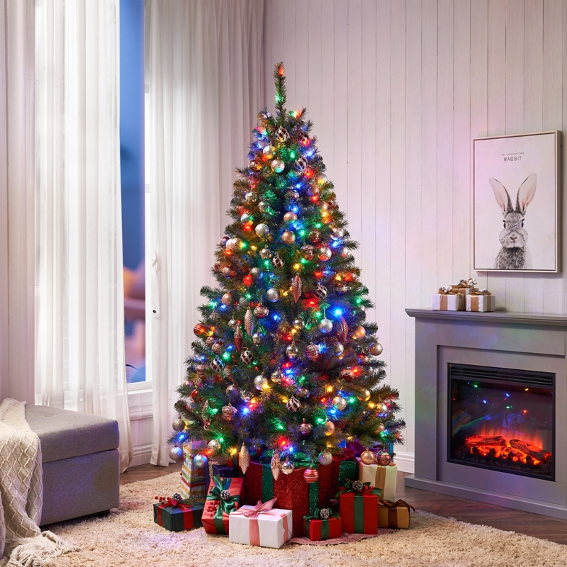 Christmas Tree Color Changing LED Lights Full Bodied Silhouette