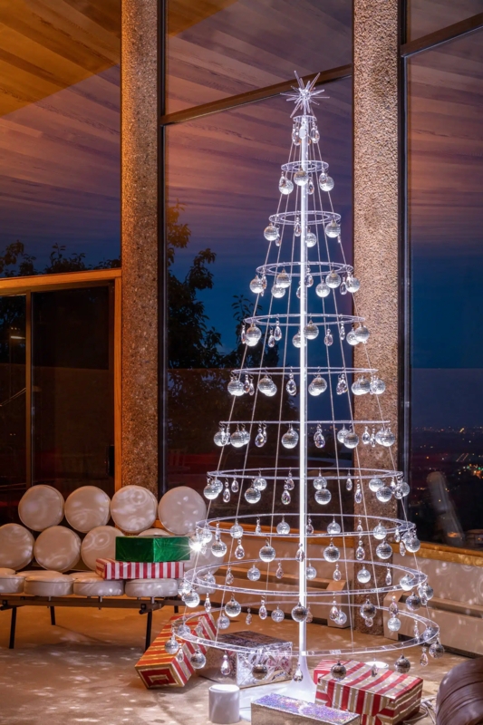 Christmas Tree Concentric Rings Clear Acrylic Minimalist Modern