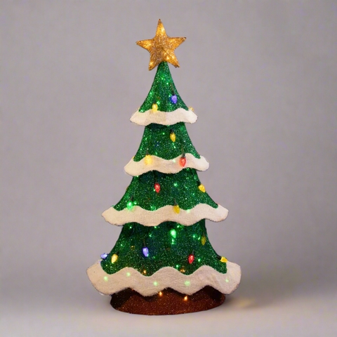 Christmas Tree Conical Shape Dense Foliage Cozy Warm Lights Decor