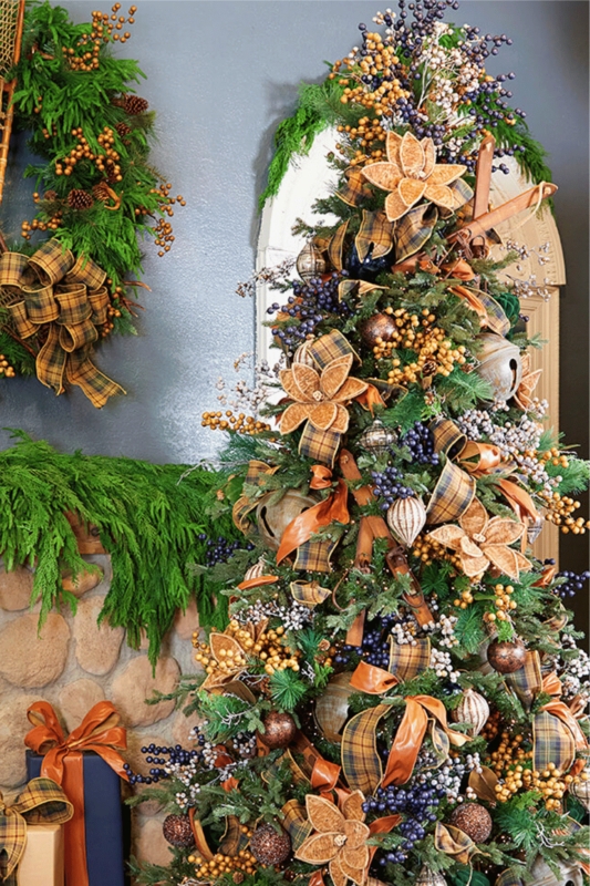 Christmas Tree Decor featuring Oversized Pine Cones and Woodland Style