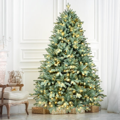 Christmas Tree Dense Tips Conical Shape Warm LED Prelit Holiday Decor