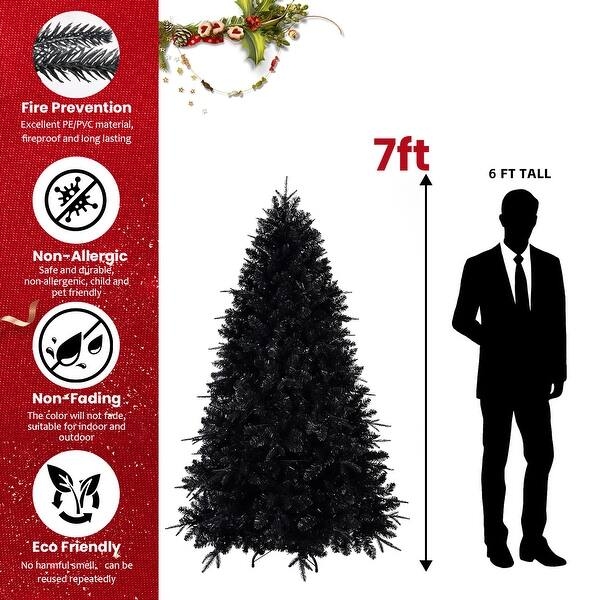 Christmas Tree Full Profile Black Modern Glam Pre-Lit Warm Glow