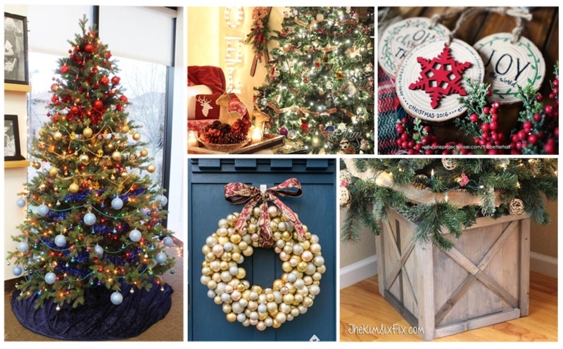 Christmas Tree Heavy Flocking, Farmhouse Style Plaid Ribbon & Wood Topper