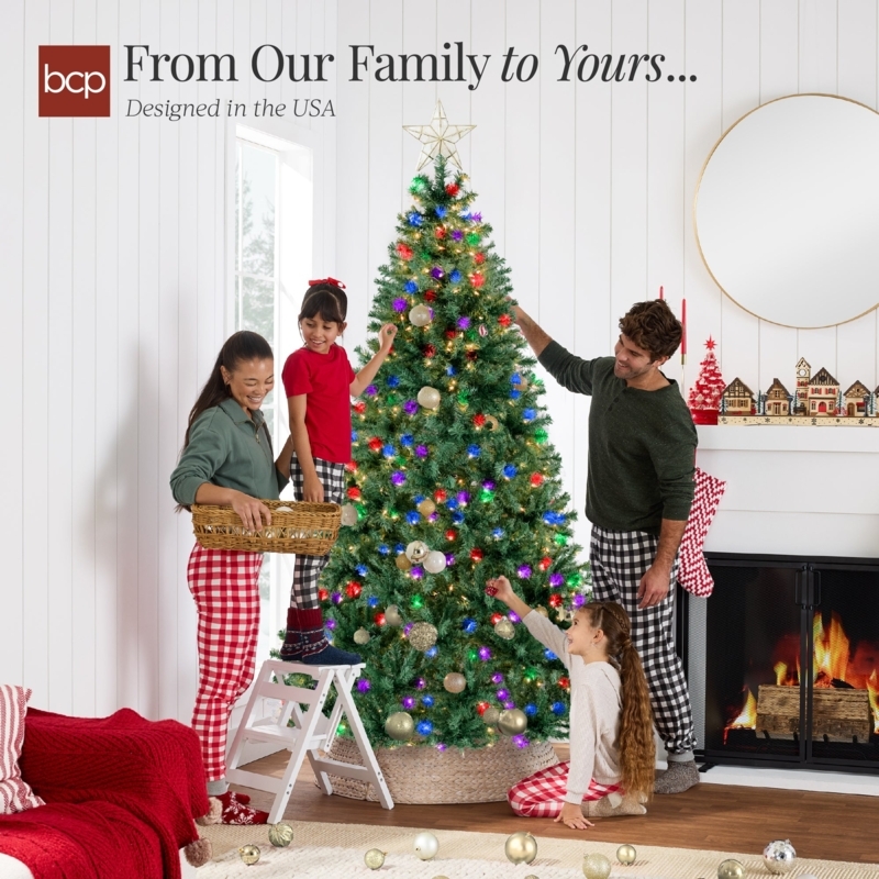 Christmas Tree High Tip Count Full Silhouette Warm White Lights Classic