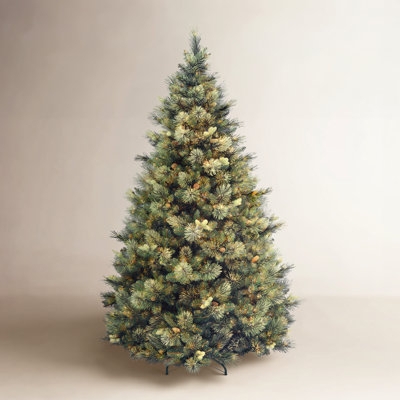 Christmas Tree Integrated Pine Cones Realistic Needle Tips Rustic
