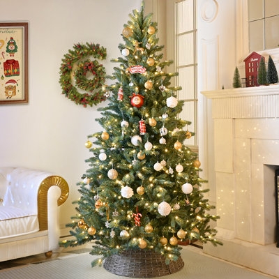 Christmas Tree Mixed Branch Tips Slender Conical Form Warm White Lights