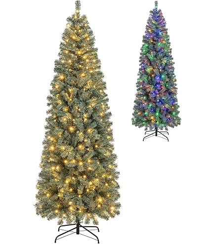Christmas Tree Navy Blue Color Slim Profile Pre-Lit Festive Whimsical