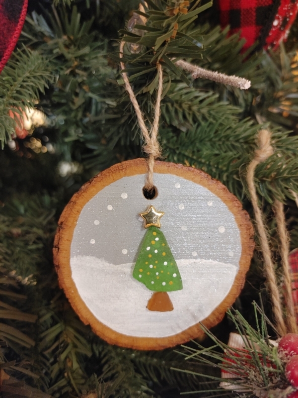 Christmas Tree Ornament Sea Glass Stacked Starfish Topper Coastal Decor