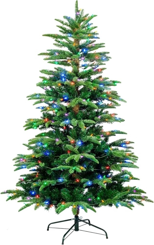 Christmas Tree Pre-Lit Multicolor LED Lights Spruce Style Branches