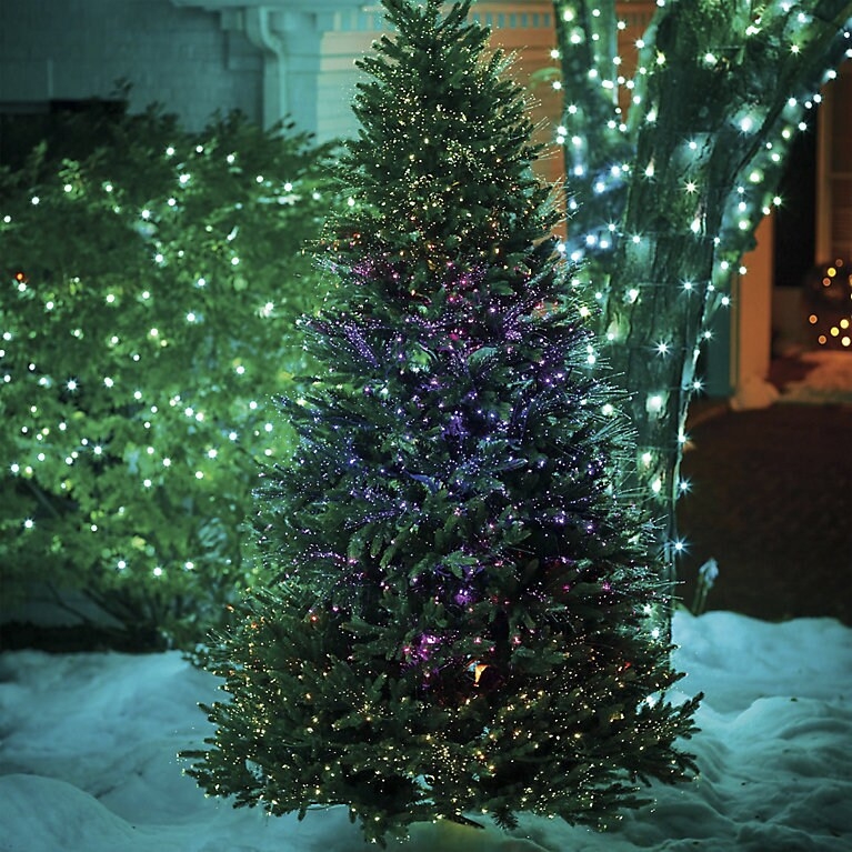 Christmas Tree Slim Fiber Optic Lighting Vibrant Pre-Lit Silhouette