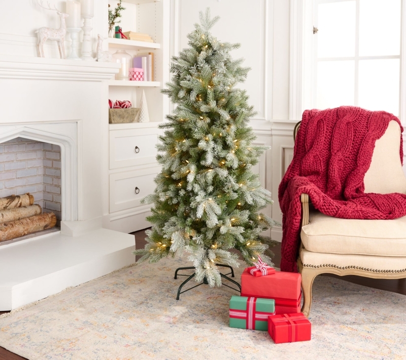 Christmas Tree Slim Profile Heavy Flocking Rustic Basket Base