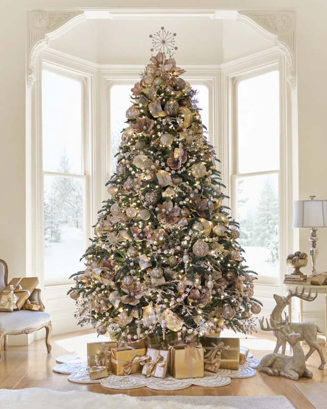 Christmas Tree Topper Beaded Snowflake Design Spiraled Base Elegant