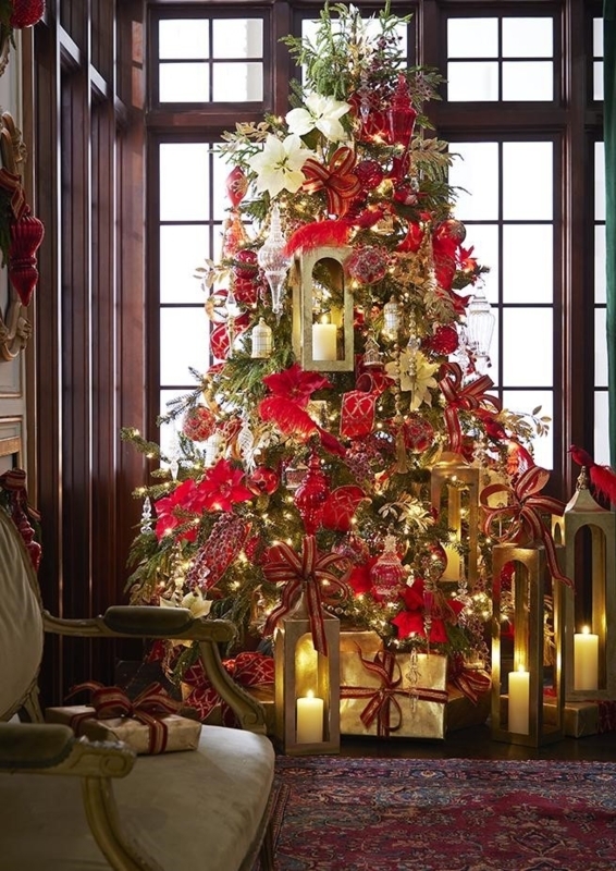 Christmas Tree Topper Eight Pointed Silhouette Gold Glitter Traditional