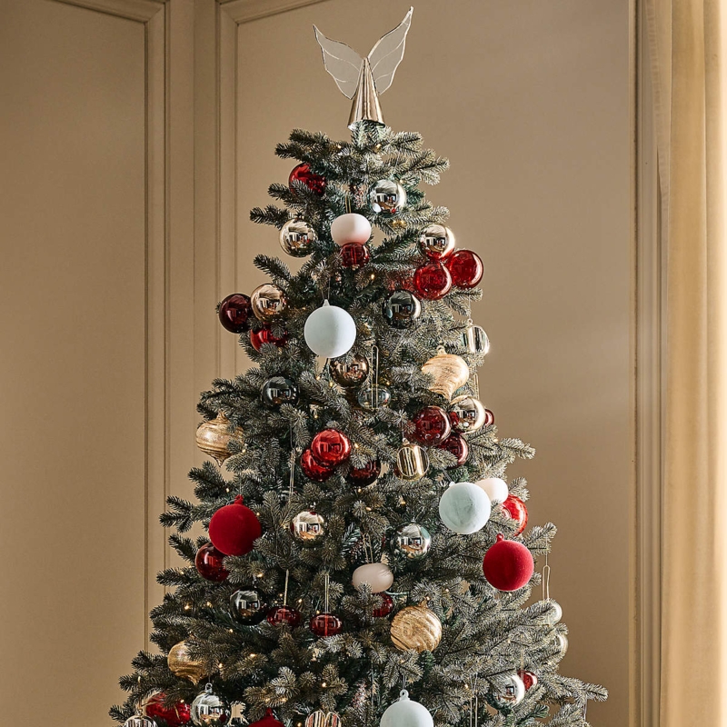 Christmas Tree Topper Starburst Silhouette Radial Rods Modern Silver