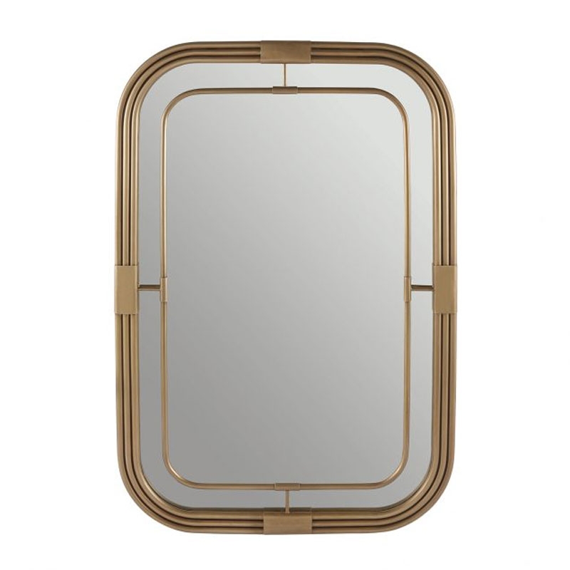 Circular Wall Mirror, Layered Segmented Wood Frame for Mid-Century Decor