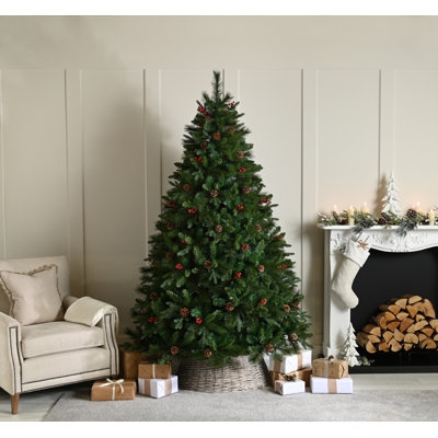 Classic Artificial Christmas Tree Full Silhouette Dense Tips Unlit